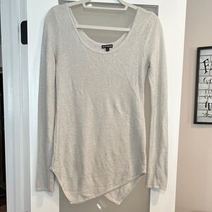 Express Women's Light Gray Long Sleeve Blouse
